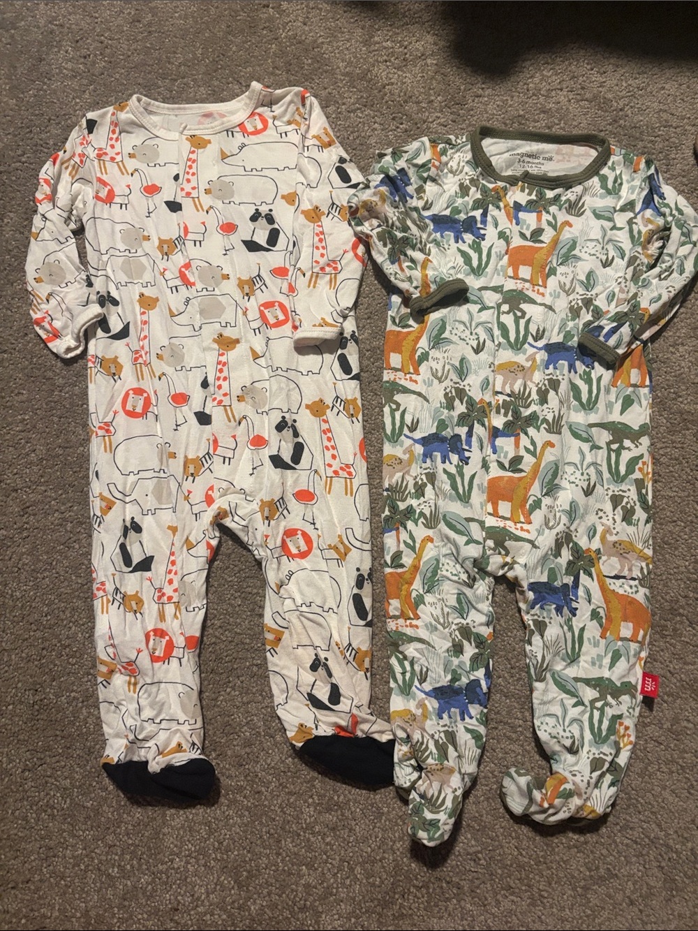 Magnetic Me White Footed One-Piece with Animal Prints